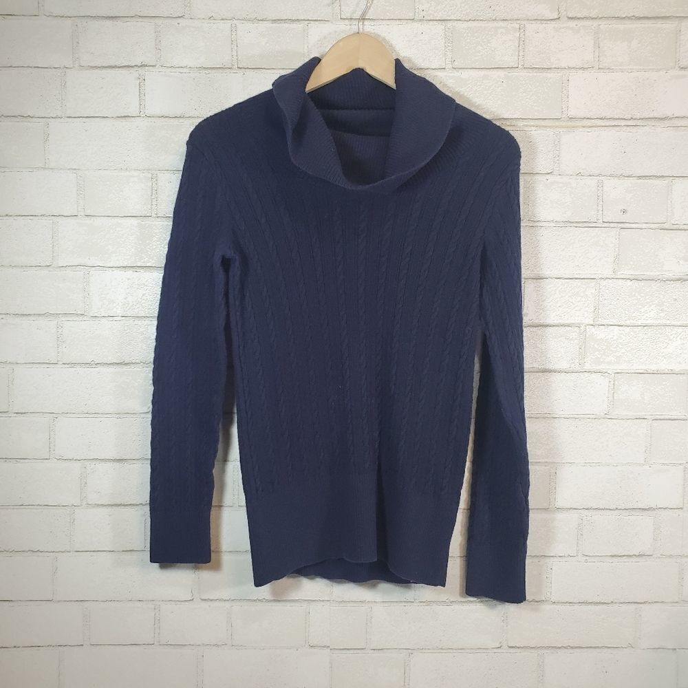 Eddie Bauer navy turtleneck sweater